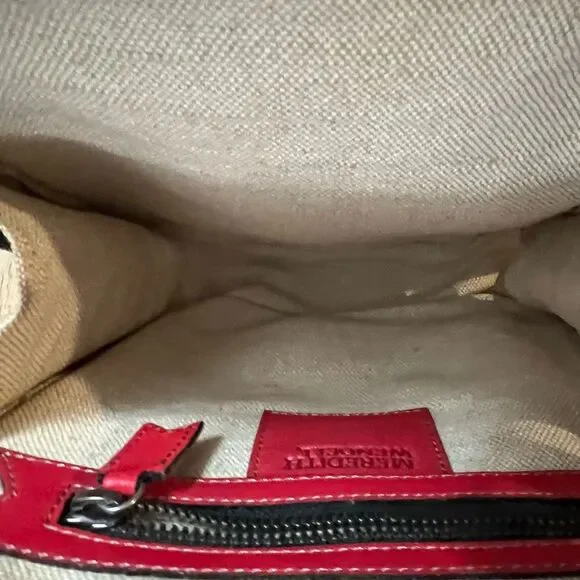 Meredith Wendell pink and red square pony hair square bag - Picture 6 of 9